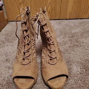 High heel open toe bootie